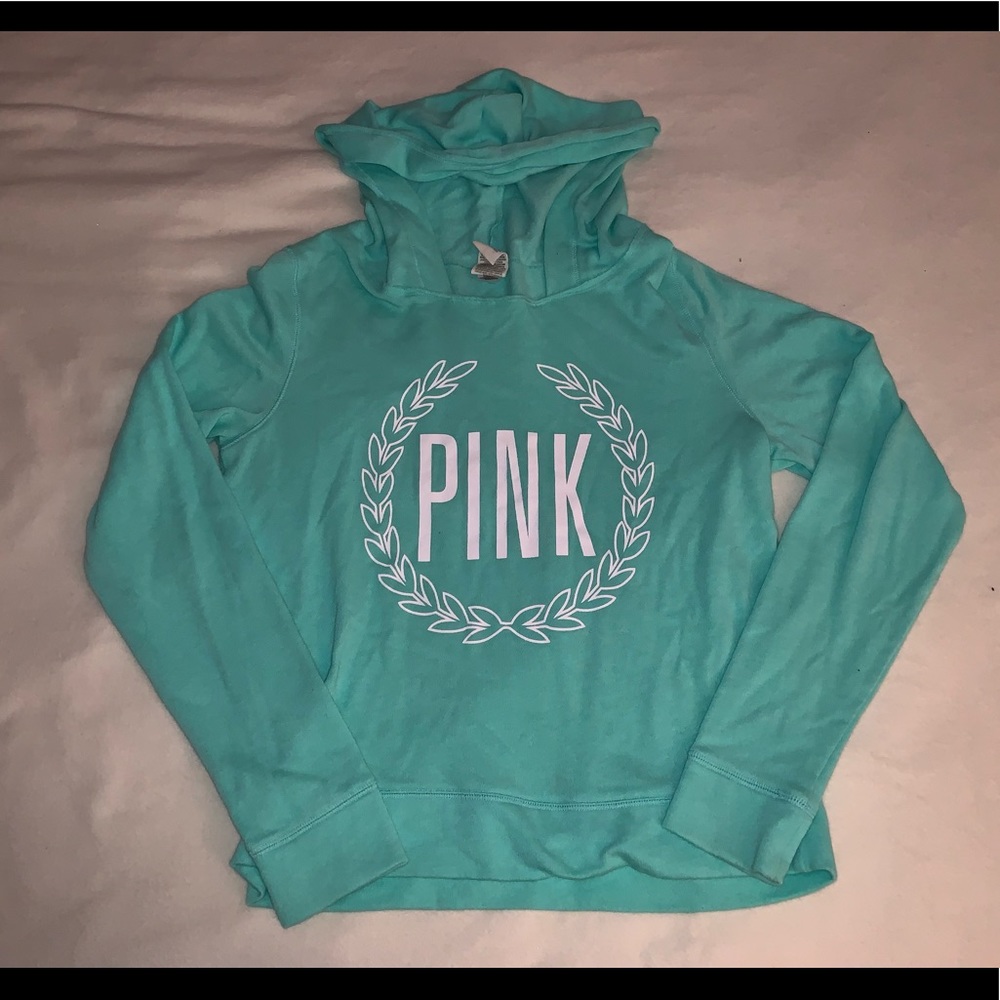 VS Pink Mint Hoodie Jacket Size Medium